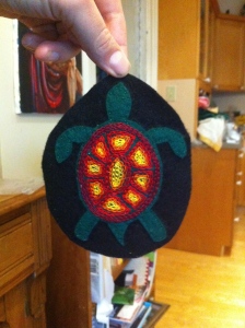 Embroidered Turtle Ornament